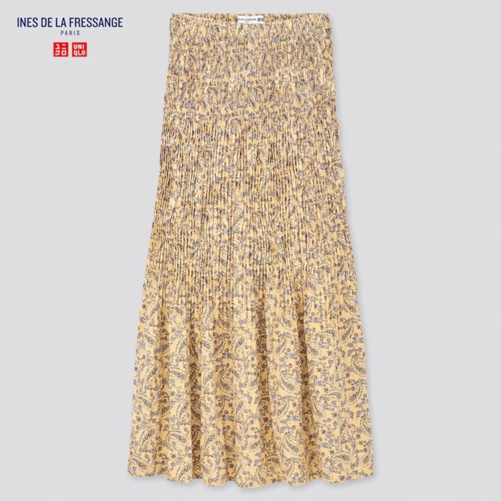 Chiffon Twist-Pleated Long skirt.